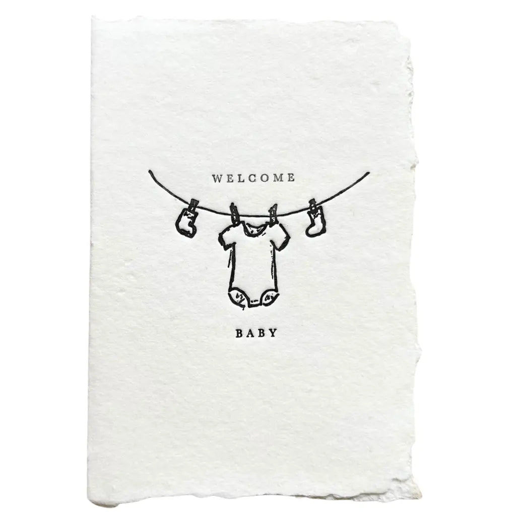 welcome baby clothesline - card