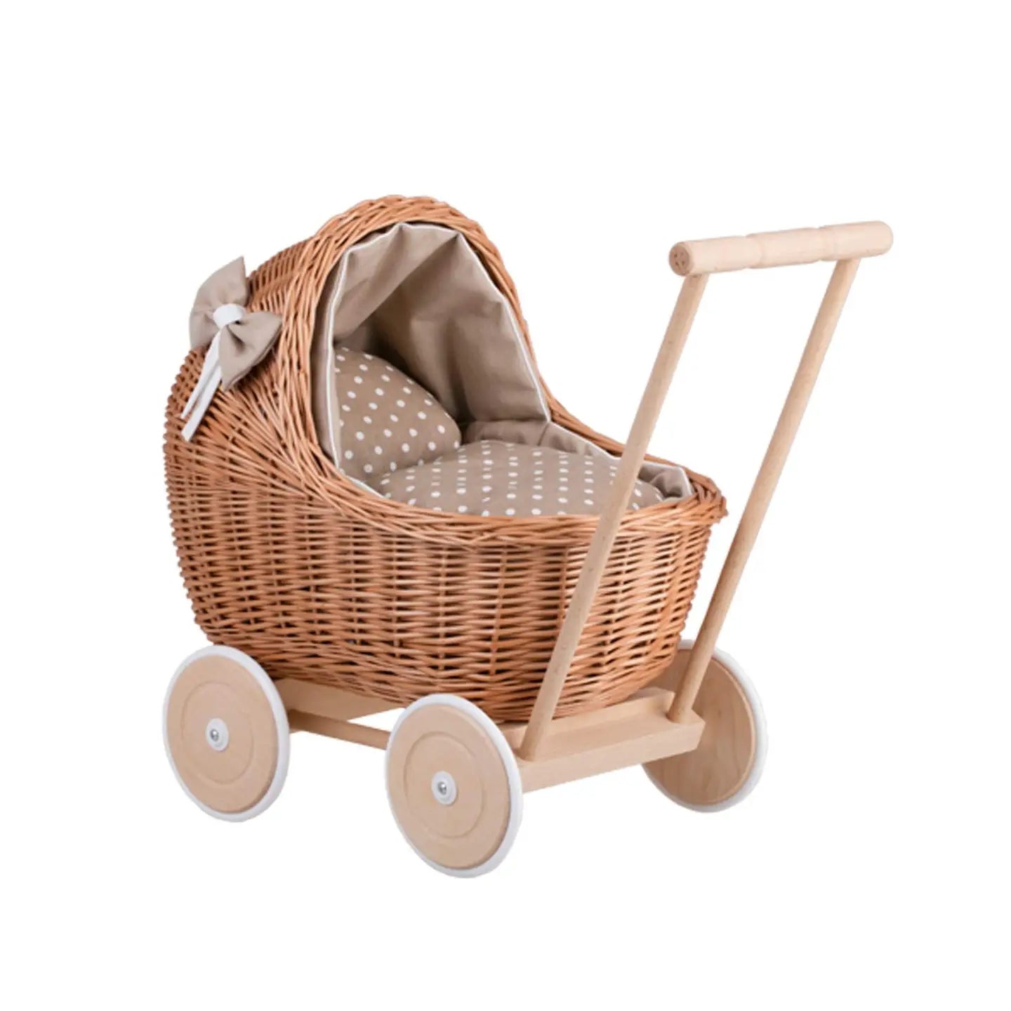 Wicker doll stroller