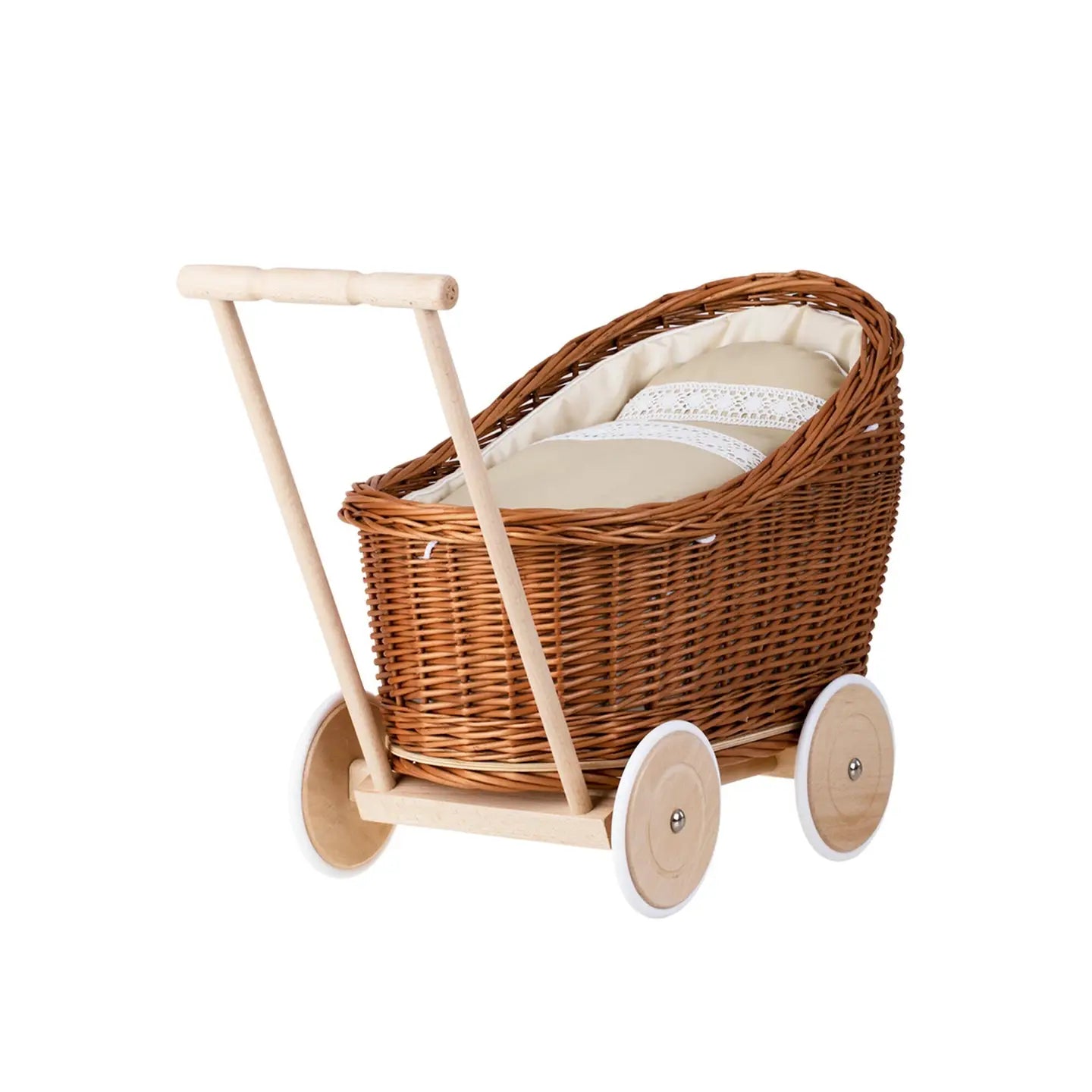 Wicker doll stroller