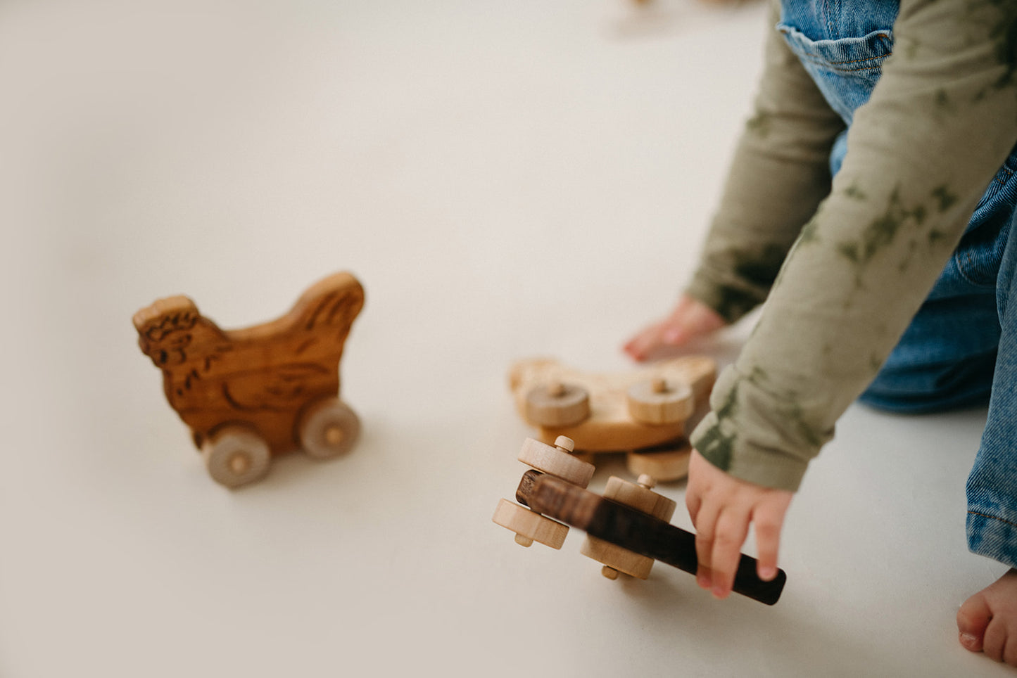 wooden chicken push toy