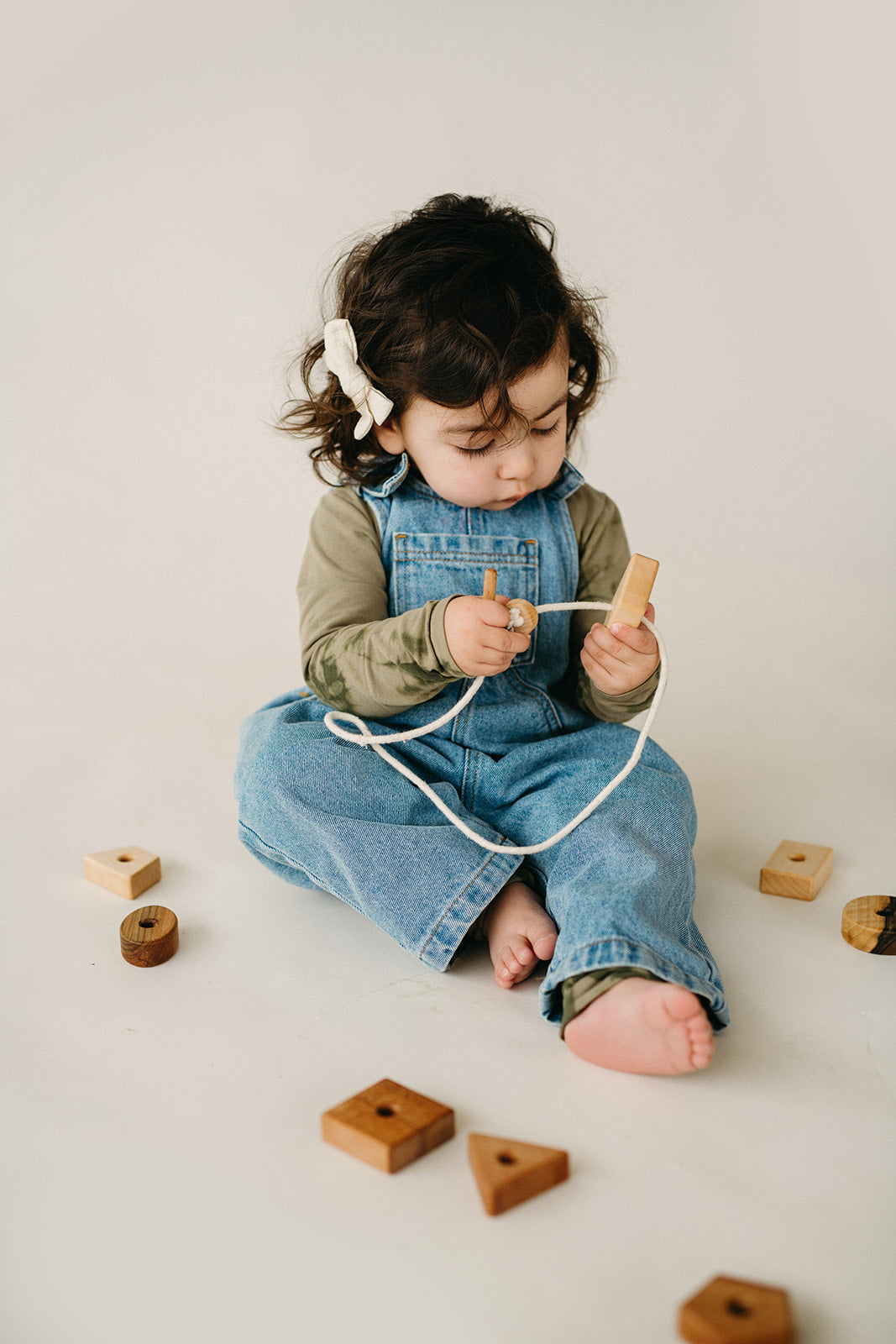 wooden lacing geometric shapes