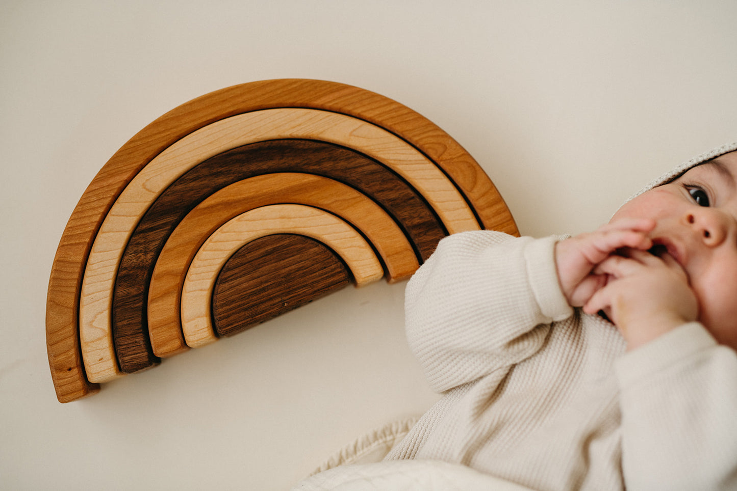 wooden rainbow stacker