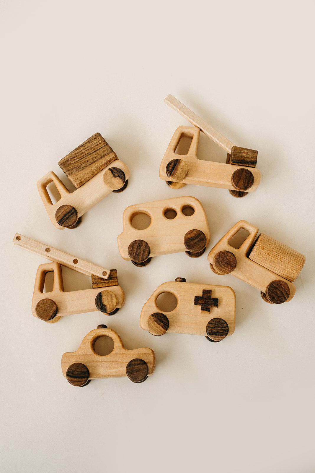 wooden car set