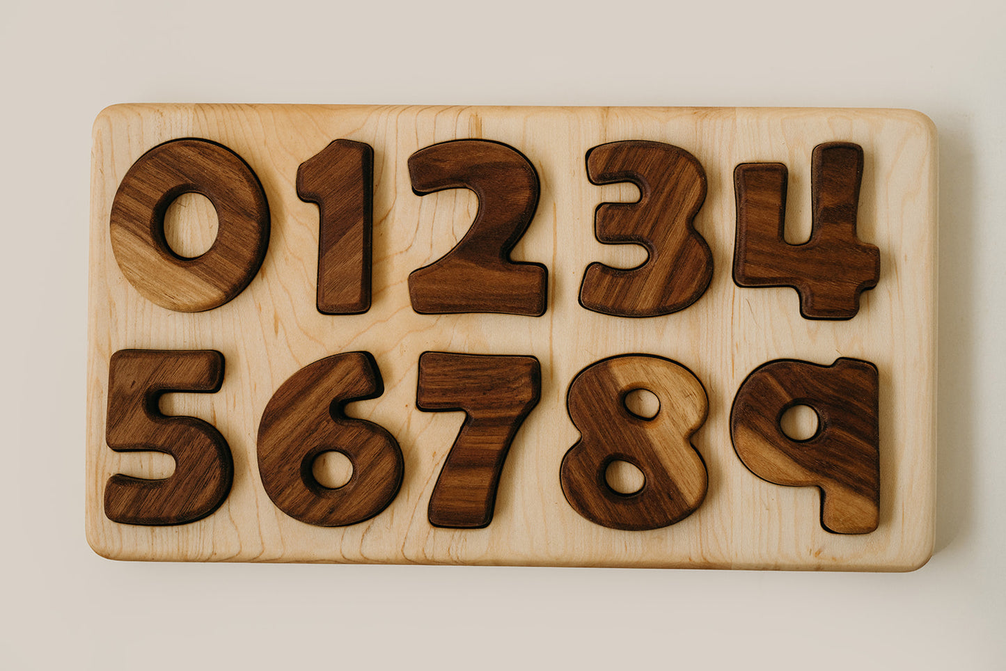 wooden 0-9 number puzzle