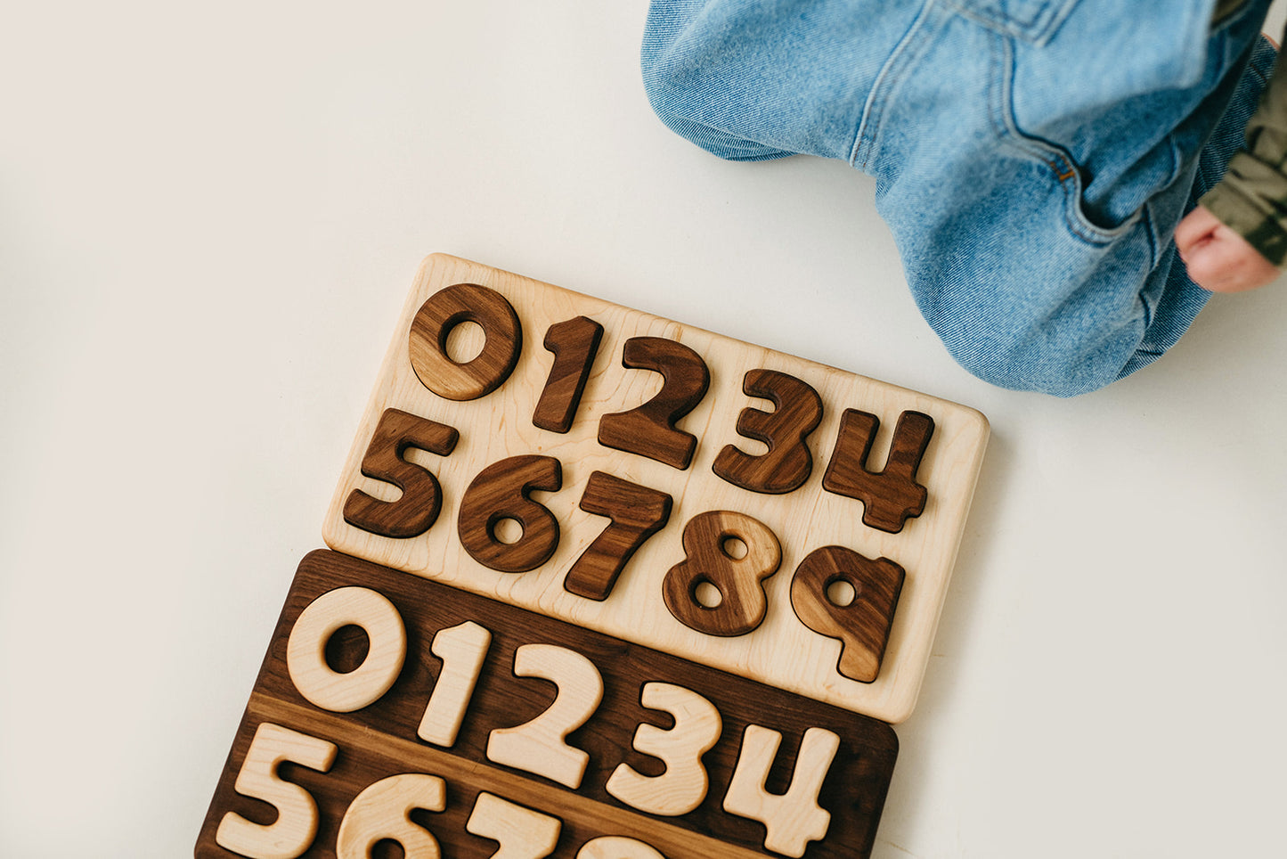 wooden 0-9 number puzzle