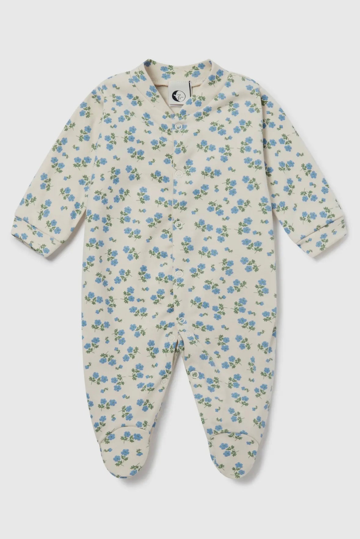 baby sleepsuit- tea floral
