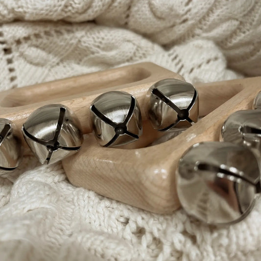 wooden hand bell shaker