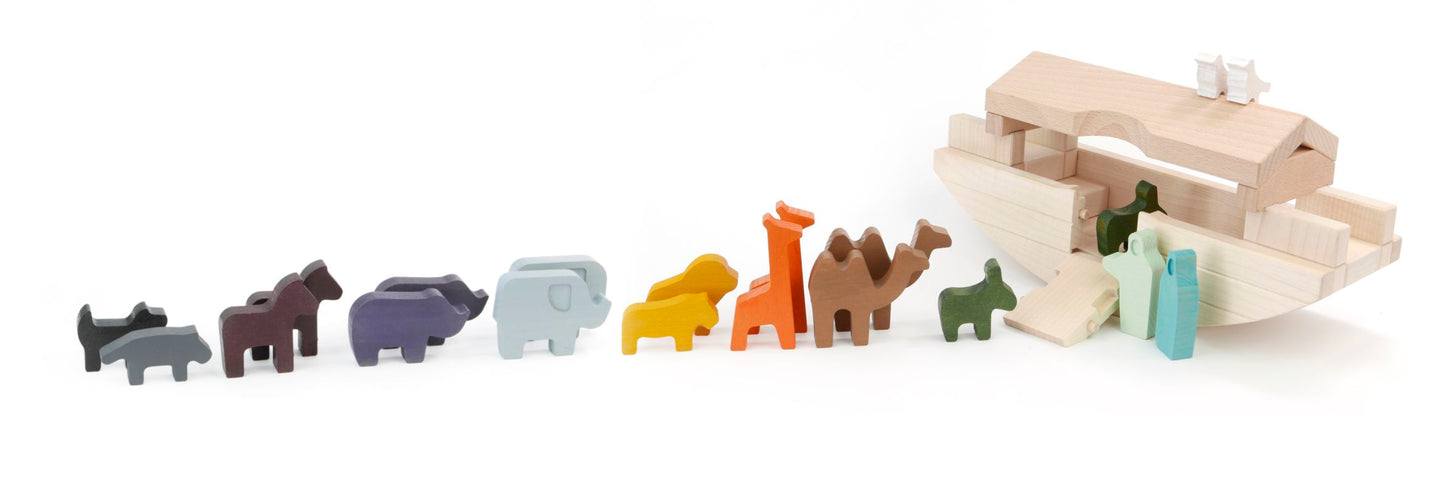 wooden noah's ark set