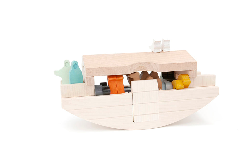 wooden noah's ark set