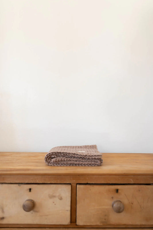 cozy waffle blanket - cinnamon