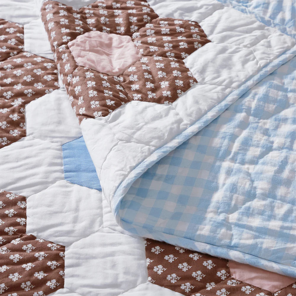 constance chocolate quilted throw blanket