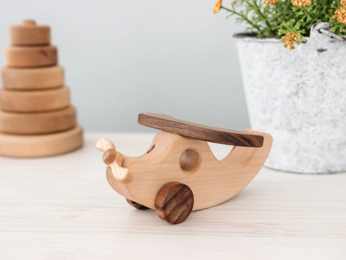 wooden mini airplane