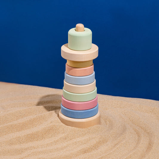 wooden lighthouse stacker