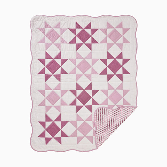 abigail pink quilted throw blanket