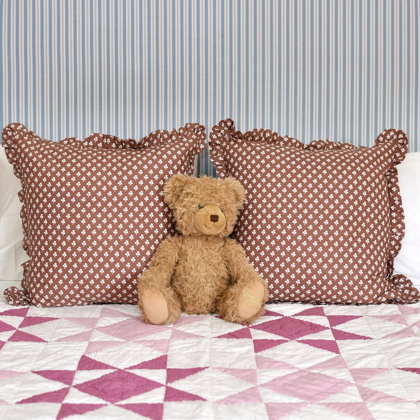 abigail pink quilted throw blanket