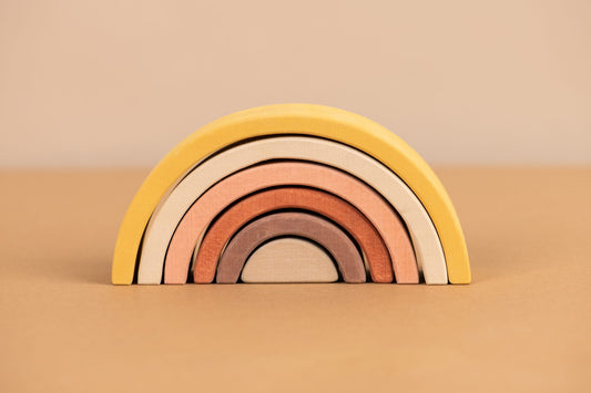 wooden mini rainbow stackers