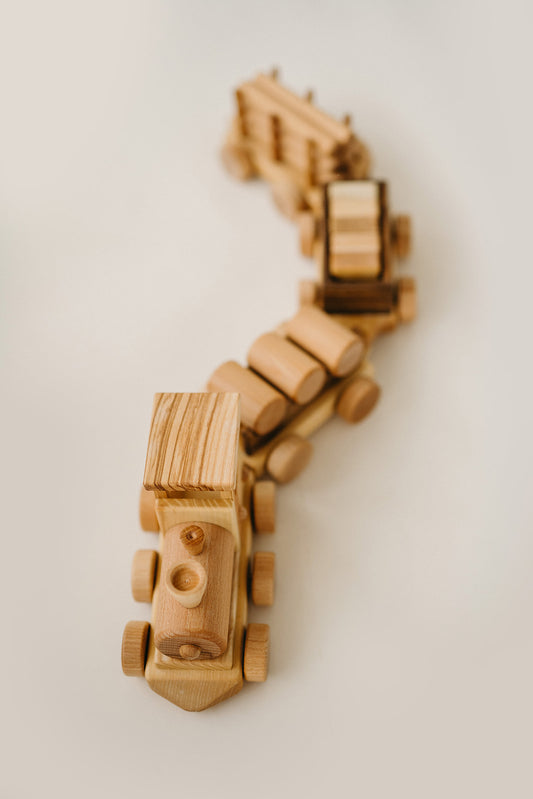wooden train set