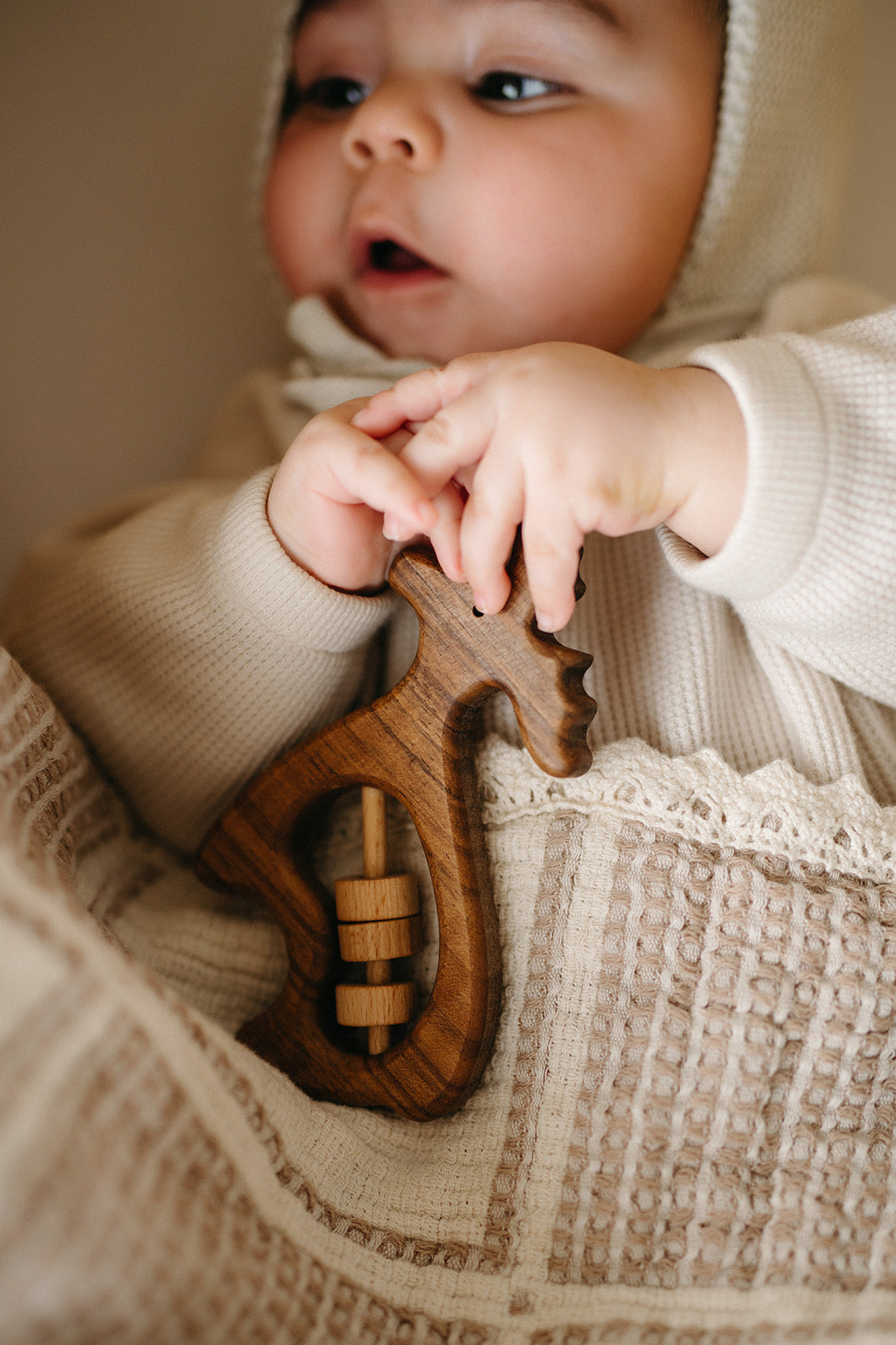 wooden baby rattles