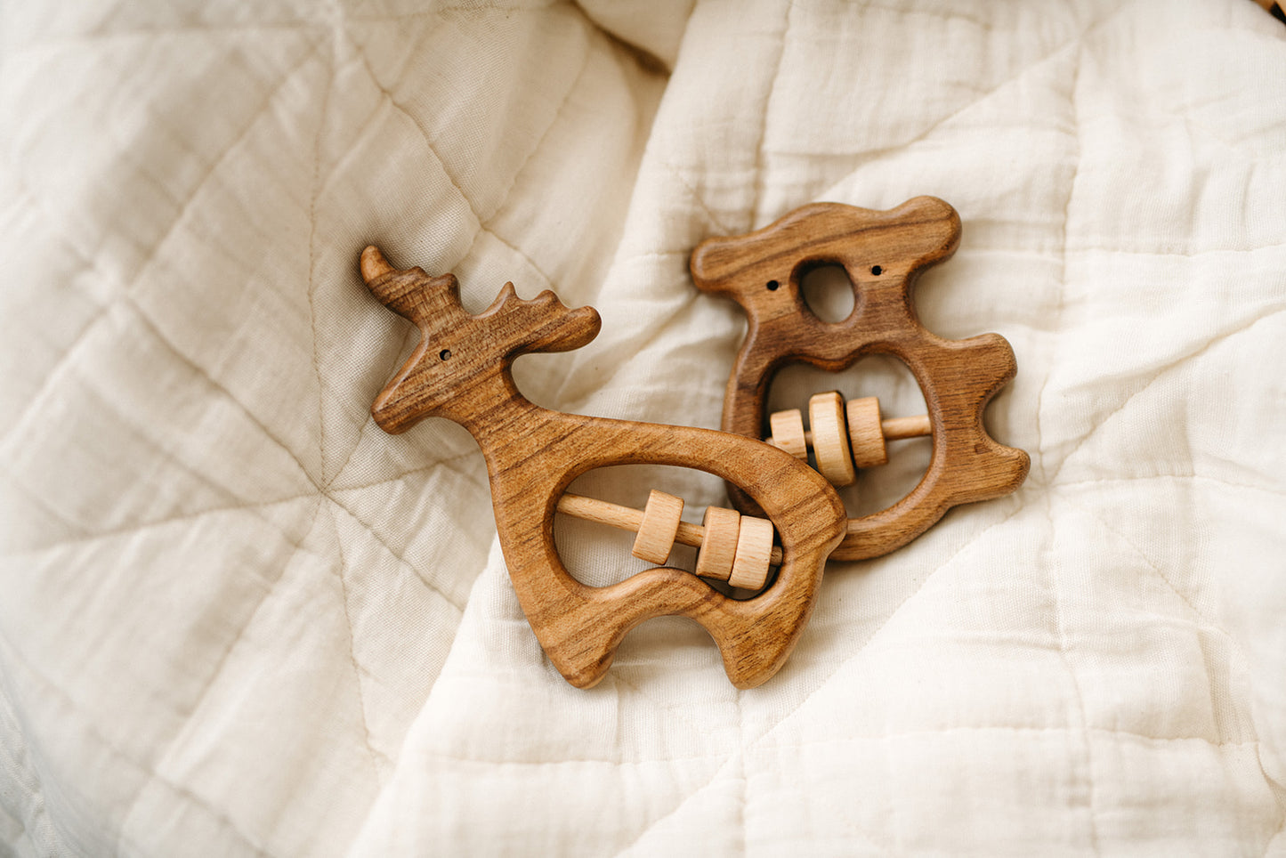 wooden baby rattles