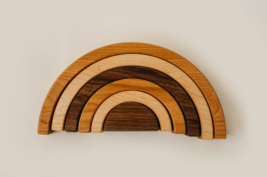 wooden rainbow stacker