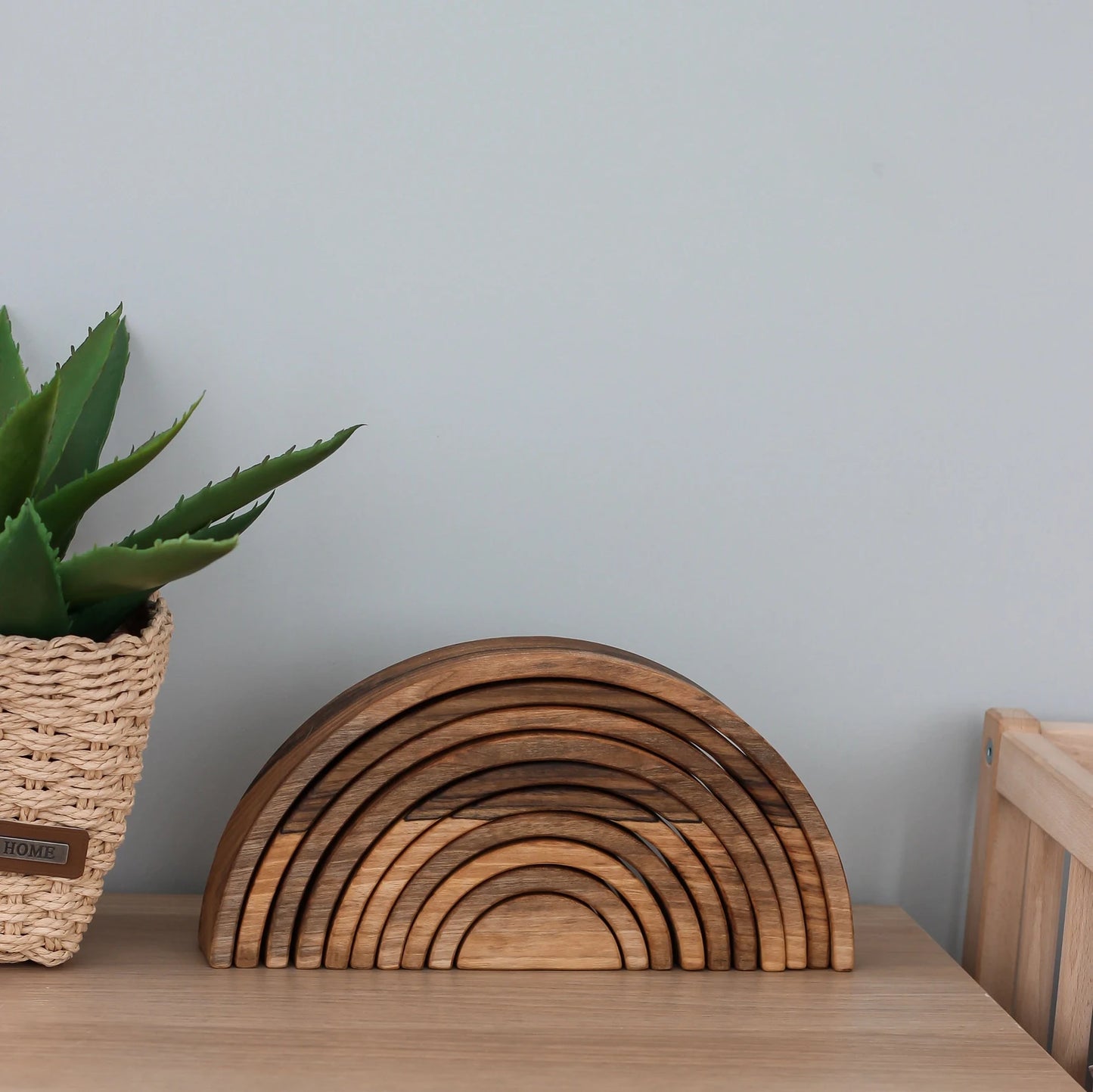 wooden rainbow stacker